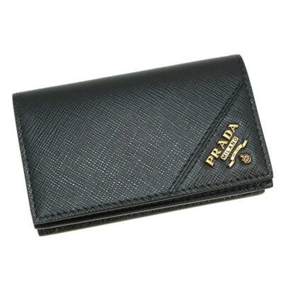 Prada Handbags - PRADA Case Business Holder Saffiano Leather Black